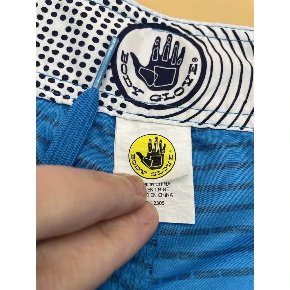 Body Glove Board Shorts Mens 36 Blue Swim‎ Trunks Unlined Blue Striped